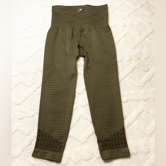 Gymshark Energy Seamless Olive Green Leggings size small - Picture 5 of 5